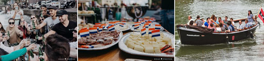 image of snacks of private boat tour in amsterdam with Route Amsterdam Tours.